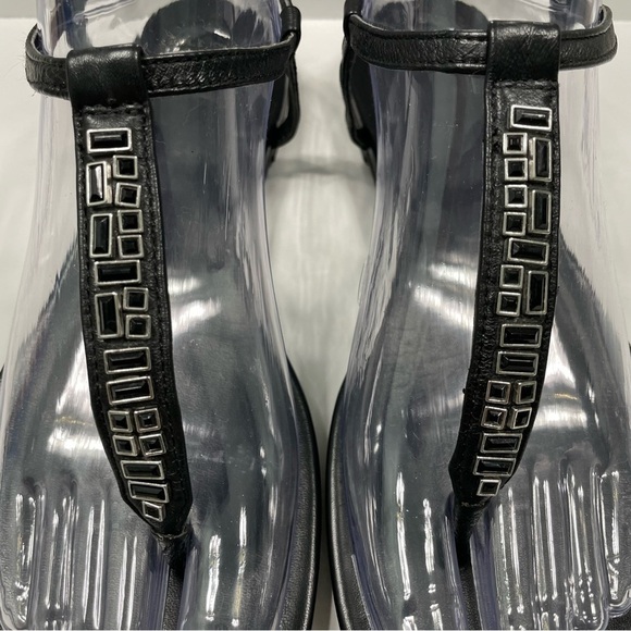 Cole Haan Grand Os Black Tstrap Sandals Size 7.5 - Picture 7 of 13